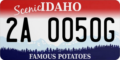 ID license plate 2A0050G
