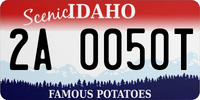 ID license plate 2A0050T