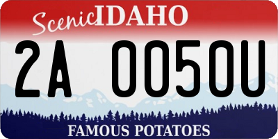 ID license plate 2A0050U