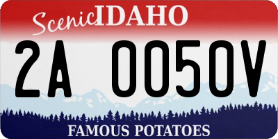 ID license plate 2A0050V