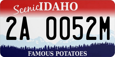 ID license plate 2A0052M