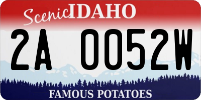 ID license plate 2A0052W