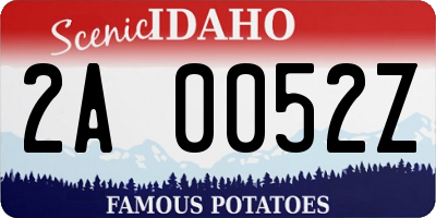ID license plate 2A0052Z