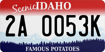 ID license plate 2A0053K