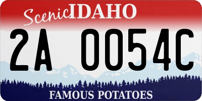 ID license plate 2A0054C