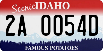 ID license plate 2A0054D