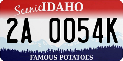 ID license plate 2A0054K