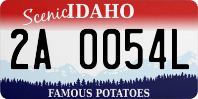 ID license plate 2A0054L