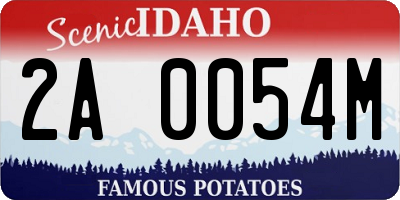 ID license plate 2A0054M
