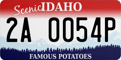 ID license plate 2A0054P