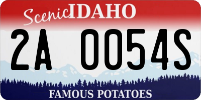 ID license plate 2A0054S