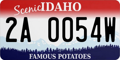ID license plate 2A0054W