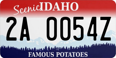 ID license plate 2A0054Z