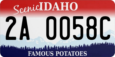 ID license plate 2A0058C