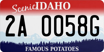 ID license plate 2A0058G