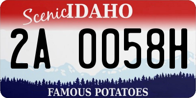 ID license plate 2A0058H