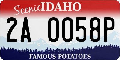 ID license plate 2A0058P