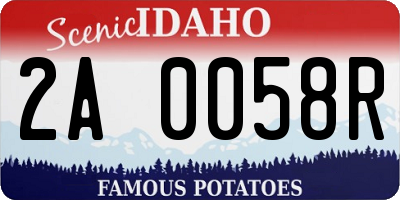 ID license plate 2A0058R