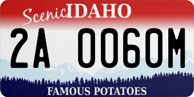 ID license plate 2A0060M
