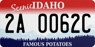 ID license plate 2A0062C