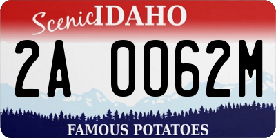 ID license plate 2A0062M