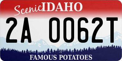 ID license plate 2A0062T