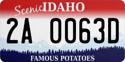 ID license plate 2A0063D