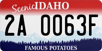 ID license plate 2A0063F