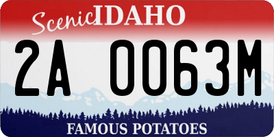 ID license plate 2A0063M