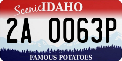 ID license plate 2A0063P
