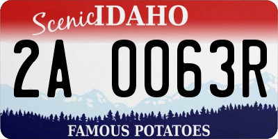 ID license plate 2A0063R