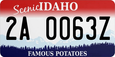 ID license plate 2A0063Z