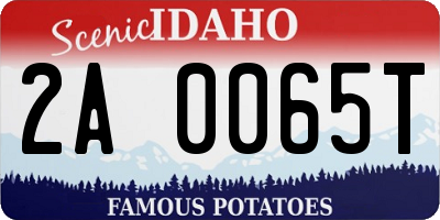 ID license plate 2A0065T