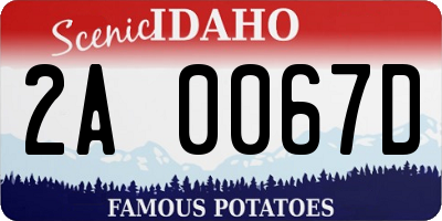 ID license plate 2A0067D