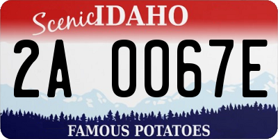 ID license plate 2A0067E