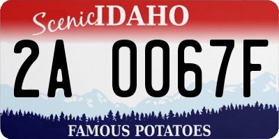 ID license plate 2A0067F