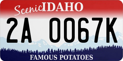 ID license plate 2A0067K