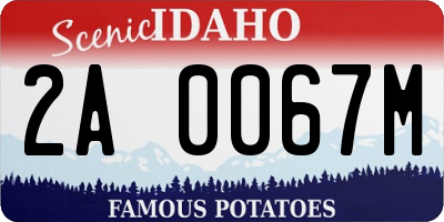 ID license plate 2A0067M