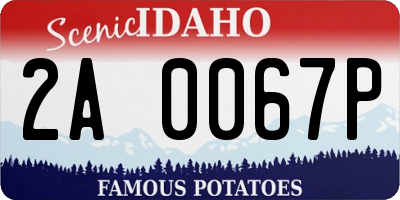 ID license plate 2A0067P