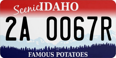 ID license plate 2A0067R