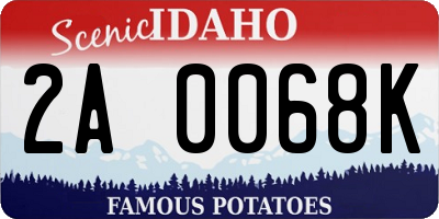 ID license plate 2A0068K