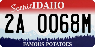 ID license plate 2A0068M