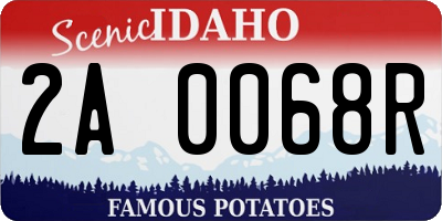 ID license plate 2A0068R