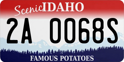 ID license plate 2A0068S