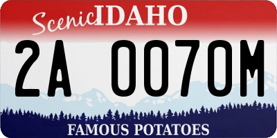 ID license plate 2A0070M