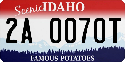 ID license plate 2A0070T