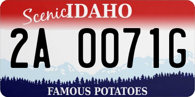 ID license plate 2A0071G