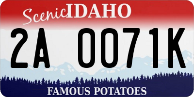 ID license plate 2A0071K
