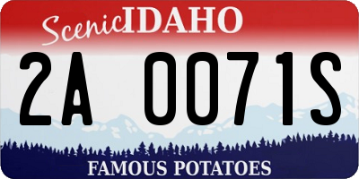 ID license plate 2A0071S