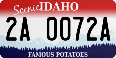 ID license plate 2A0072A
